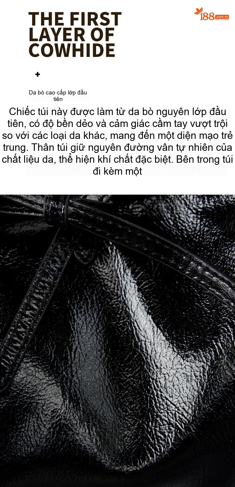 Túi Xách Nữ Da Bóng Đeo Vai/Đeo Chéo Thời Trang Màu Đen, Trắng chi tiết 17