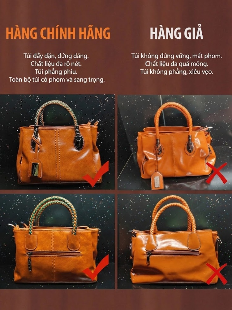Túi Xách Nữ Da Bóng Phong Cách Âu Mỹ Cổ Điển Đan Dây Đeo Chéo Sức Chứa Lớn Màu Nâu chi tiết 1