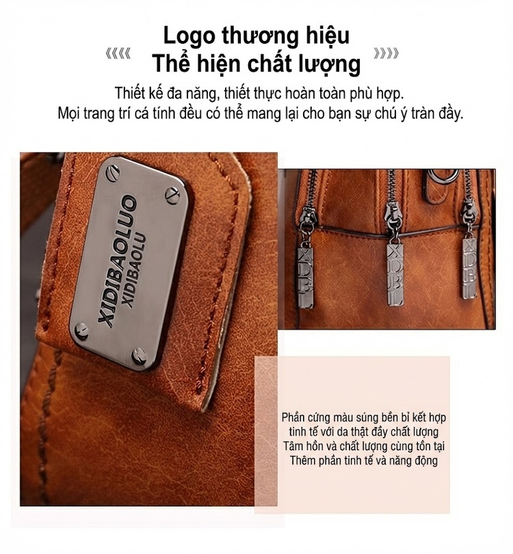 Túi Xách Nữ Da Bóng Tay Xách Đan Màu Nâu, Xanh chi tiết 14