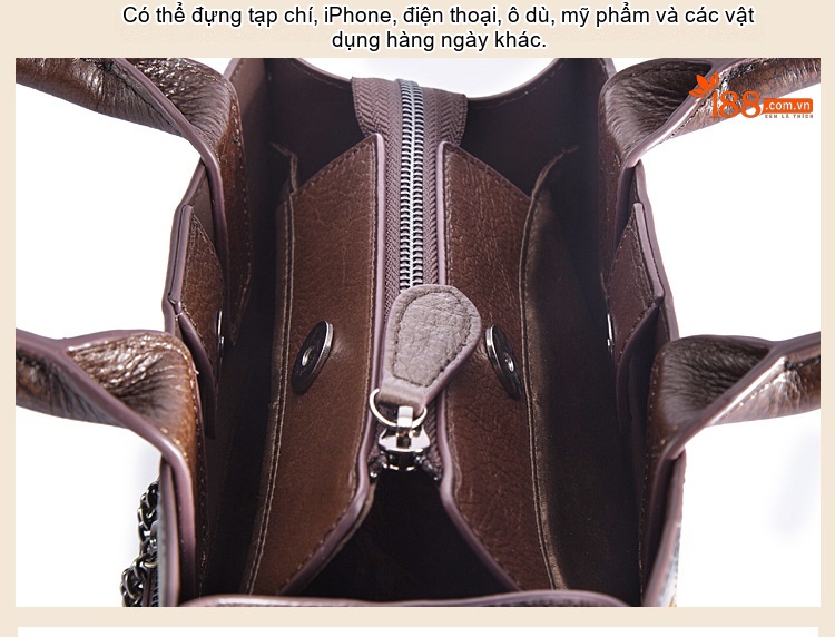 Túi Xách Nữ Da Cao Cấp Khắc Hoa Văn Thủ Công Dáng Đứng Màu Nâu, Xanh, Đỏ... chi tiết 26