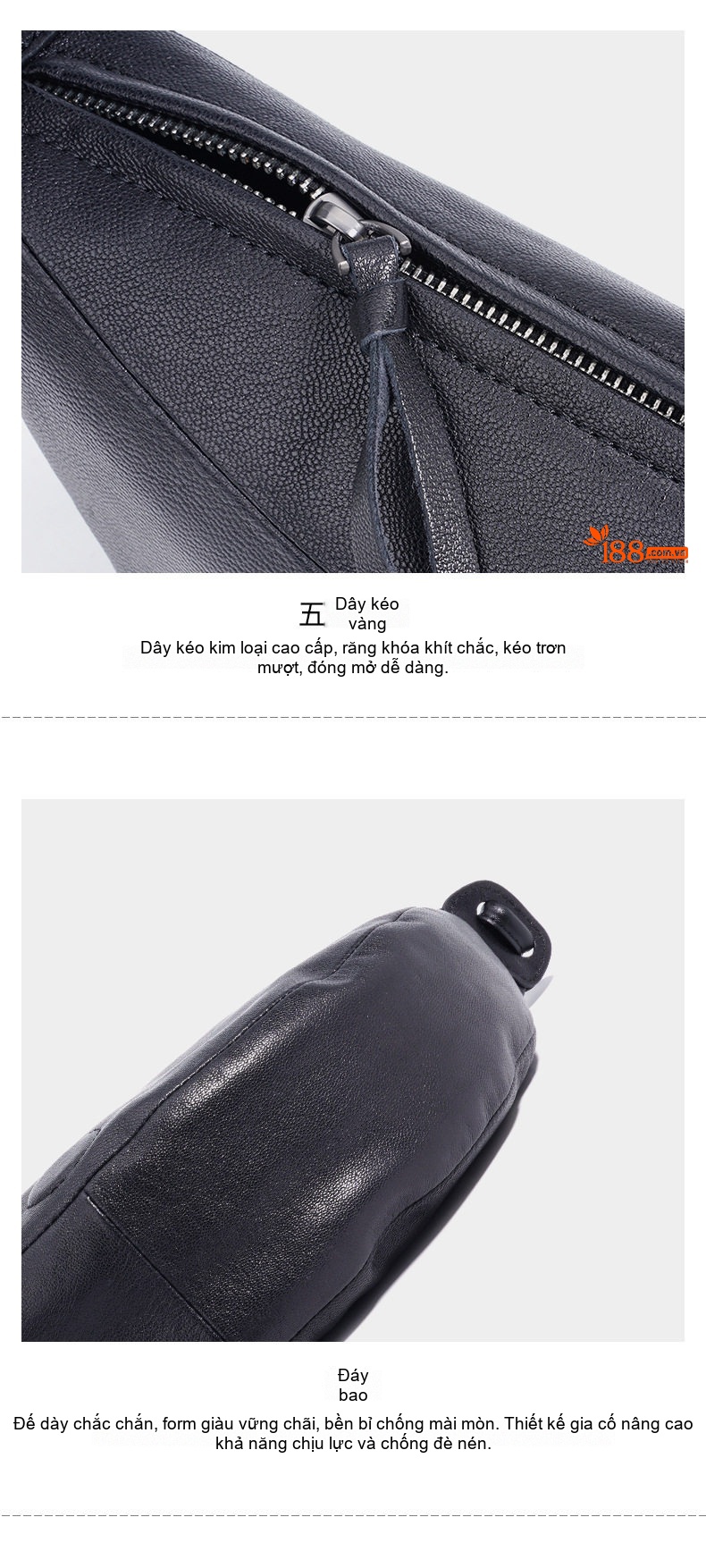 Túi Xách Nữ Da Cừu Dáng Bán Nguyệt Minimalist Đeo Vai, Đeo Chéo Màu Đen, Nâu chi tiết 10