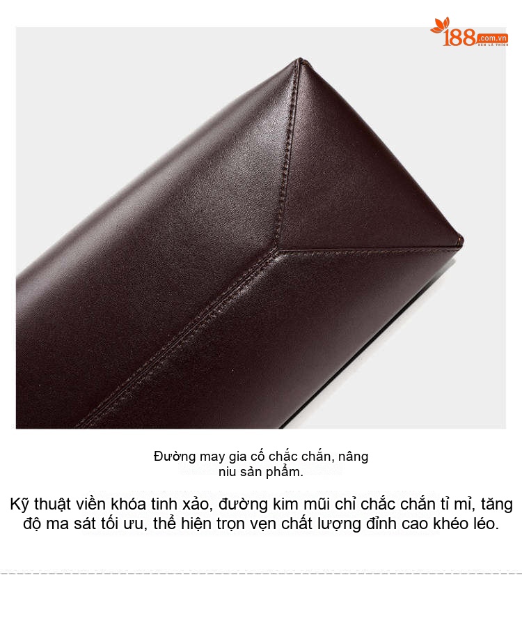 Túi Xách Nữ Da Mềm Cao Cấp Dáng Bucket Đeo Vai, Xách Tay, Đeo Chéo, Sức Chứa Lớn Màu Nâu chi tiết 14