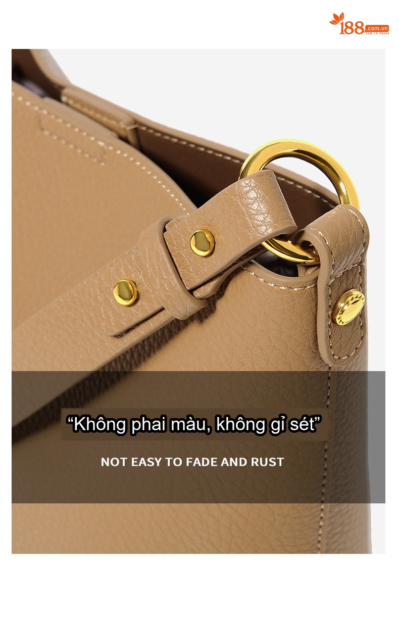 Túi Xách Nữ Da Mềm Dáng Xô Đeo Vai, Đeo Chéo Thời Trang Màu Nâu, Trắng, Đen chi tiết 8