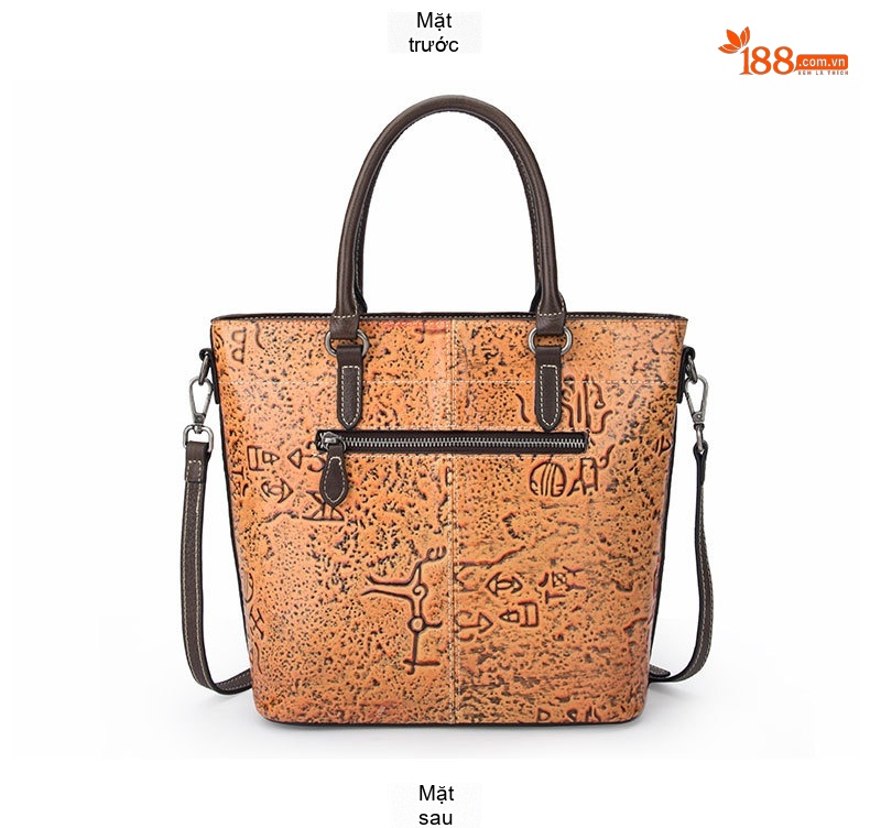 Túi Xách Nữ Da Mềm Vintage Công Sở Da Thật Sức Chứa Lớn Đeo Vai Phong Cách Âu Mỹ Màu Đen, Vàng, Cam chi tiết 8
