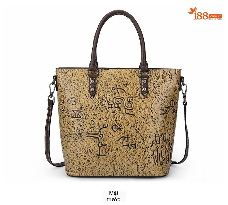 Túi Xách Nữ Da Mềm Vintage Công Sở Da Thật Sức Chứa Lớn Đeo Vai Phong Cách Âu Mỹ Màu Đen, Vàng, Cam chi tiết 9