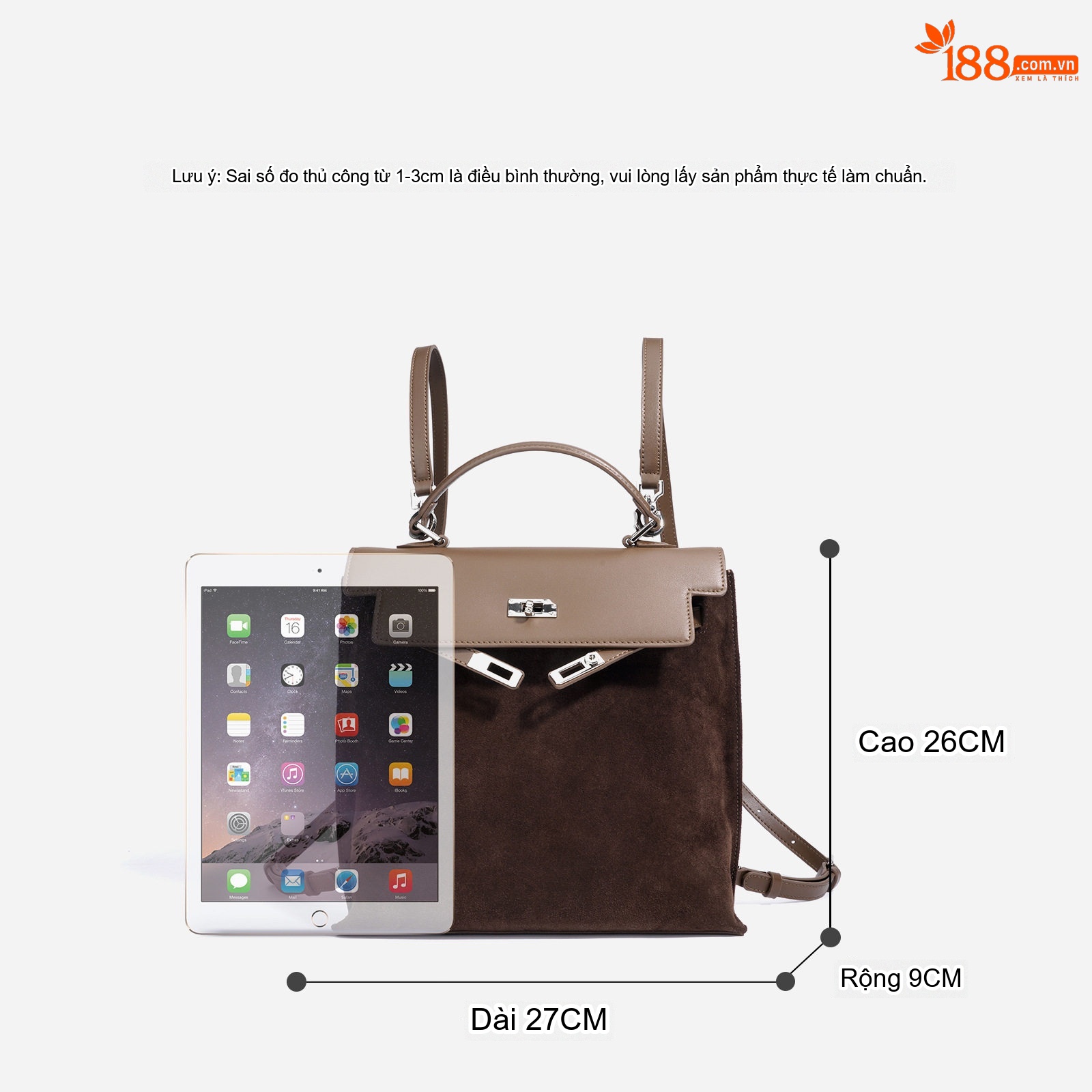 Túi Xách Nữ Da Mờ Đeo Vai Đeo Chéo Ba Lô Đa Năng Phong Cách Retro Màu Nâu, Be