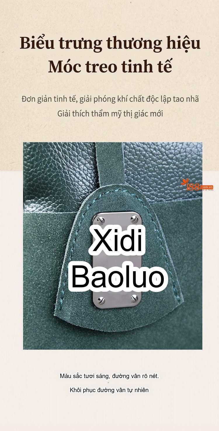 Túi Xách Nữ Da Mờ Đeo Vai/Đeo Chéo/Xách Tay Đa Ngăn Lớn Màu Xanh Lá chi tiết 4