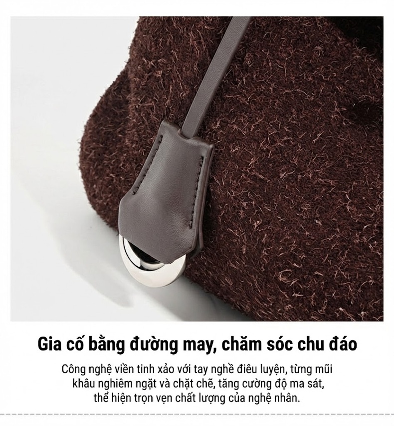 Túi Xách Nữ Da Mờ Quai Xách Tay Đeo Vai Đeo Chéo Form Kelly Màu Đen, Xanh Rêu, Nâu chi tiết 12
