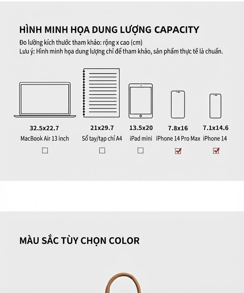 Túi Xách Nữ Da Thật Boston/Pillow Cầm Tay/Đeo Chéo Màu Be chi tiết 7