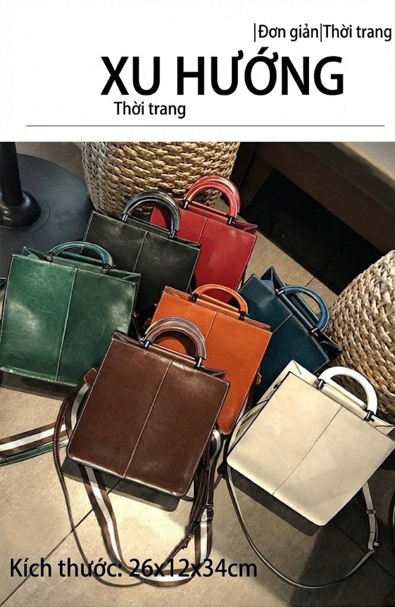 Túi Xách Nữ Da Thật Công Sở Đựng Tài Liệu Khổ Lớn Màu Nâu chi tiết 7
