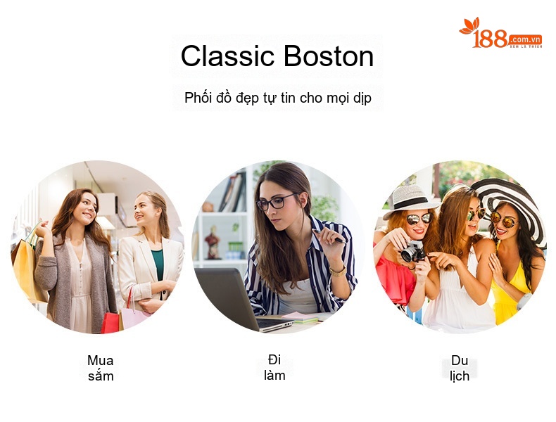 Túi Xách Nữ Da Thật Dáng Boston Retro Âu Mỹ Màu Tím, Đen, Xanh Dương chi tiết 9