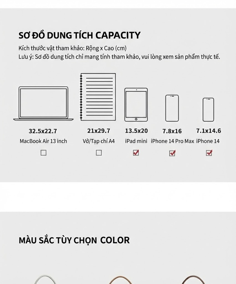 Túi Xách Nữ Da Thật Dáng Thùng Đeo Vai, Đeo Chéo, Dung Tích Lớn Màu Nâu chi tiết 8
