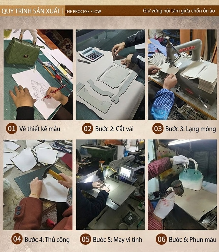 Túi Xách Nữ Da Thật Dáng Trống Cỡ Lớn Đeo Vai, Xách Tay Màu Nâu, Đen, Cam chi tiết 14