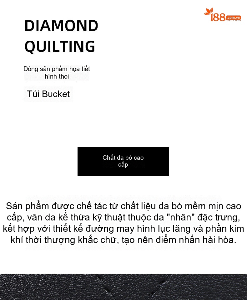 Túi Xách Nữ Da Thật Dáng Xô Quai Xách Tay Đeo Chéo Màu Đen chi tiết 1