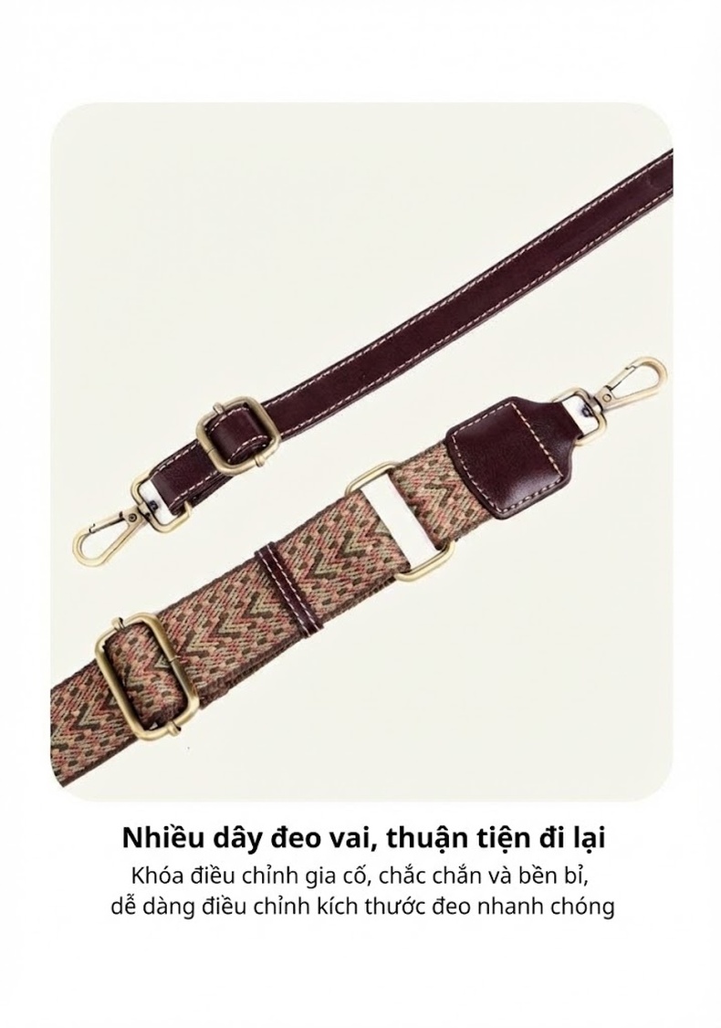 Túi Xách Nữ Da Thật Đeo Chéo Thời Trang Công Sở Cỡ Lớn Màu Nâu Đỏ, Nâu chi tiết 11