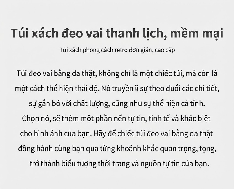 Túi Xách Nữ Da Thật Đeo Vai/Đeo Chéo Kiểu Bánh Bao Màu Kem, Đen chi tiết 2