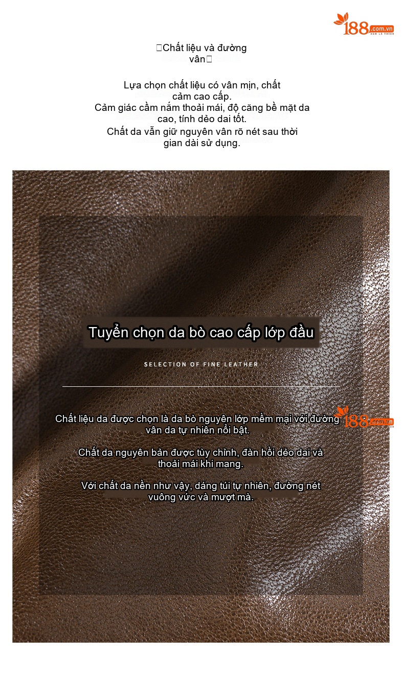 Túi Xách Nữ Da Thật Đeo Vai/Đeo Chéo Kiểu Dáng Pillow, Dung Tích Lớn, Phong Cách Thanh Lịch Màu Nâu, Đen chi tiết 9