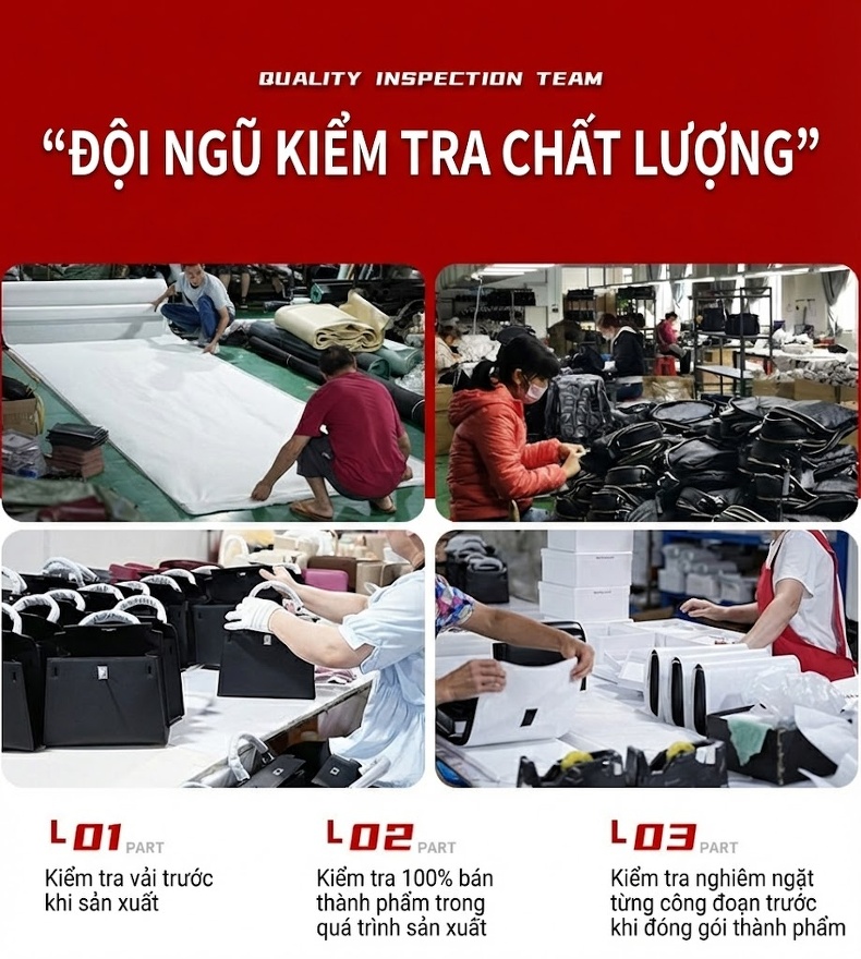 Túi Xách Nữ Da Thật Đeo Vai/Đeo Chéo Kiểu Pháp Màu Đỏ, Nâu, Đen chi tiết 31