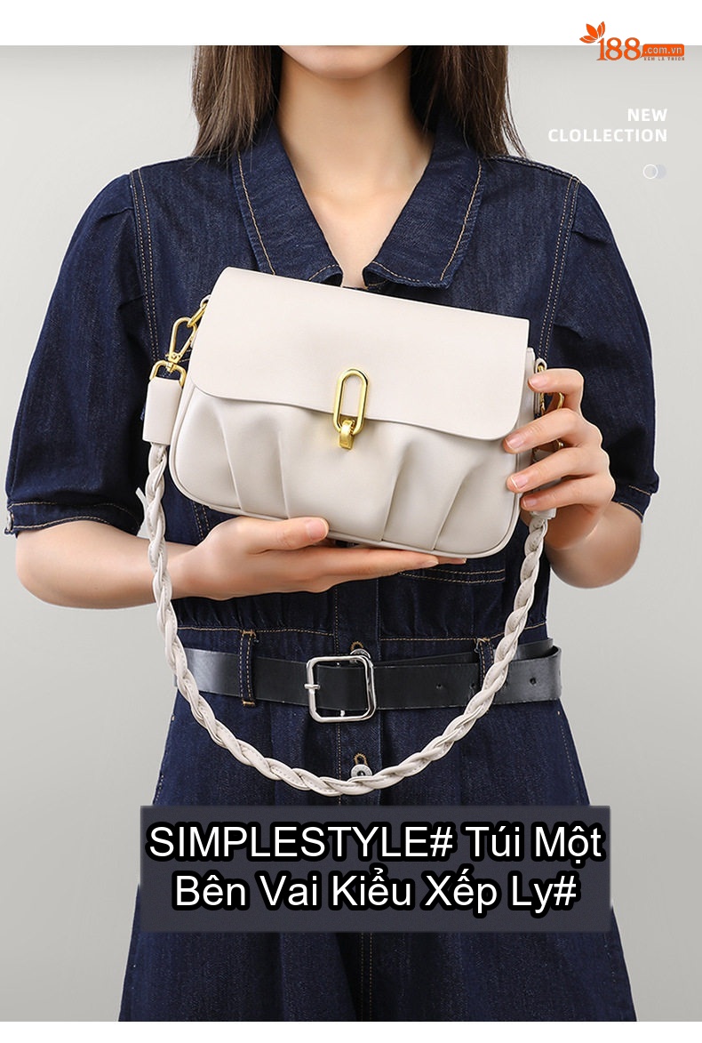 Túi Xách Nữ Da Thật Đeo Vai/Kẹp Nách Dáng Bầu Cloud Bag Màu Trắng chi tiết 1