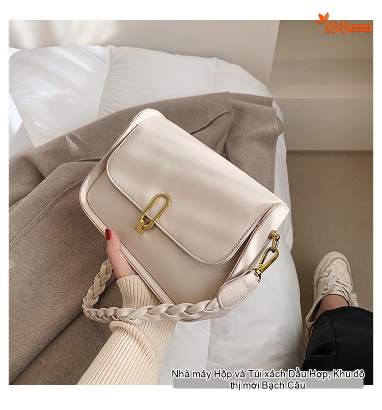 Túi Xách Nữ Da Thật Đeo Vai/Kẹp Nách Dáng Bầu Cloud Bag Màu Trắng chi tiết 8