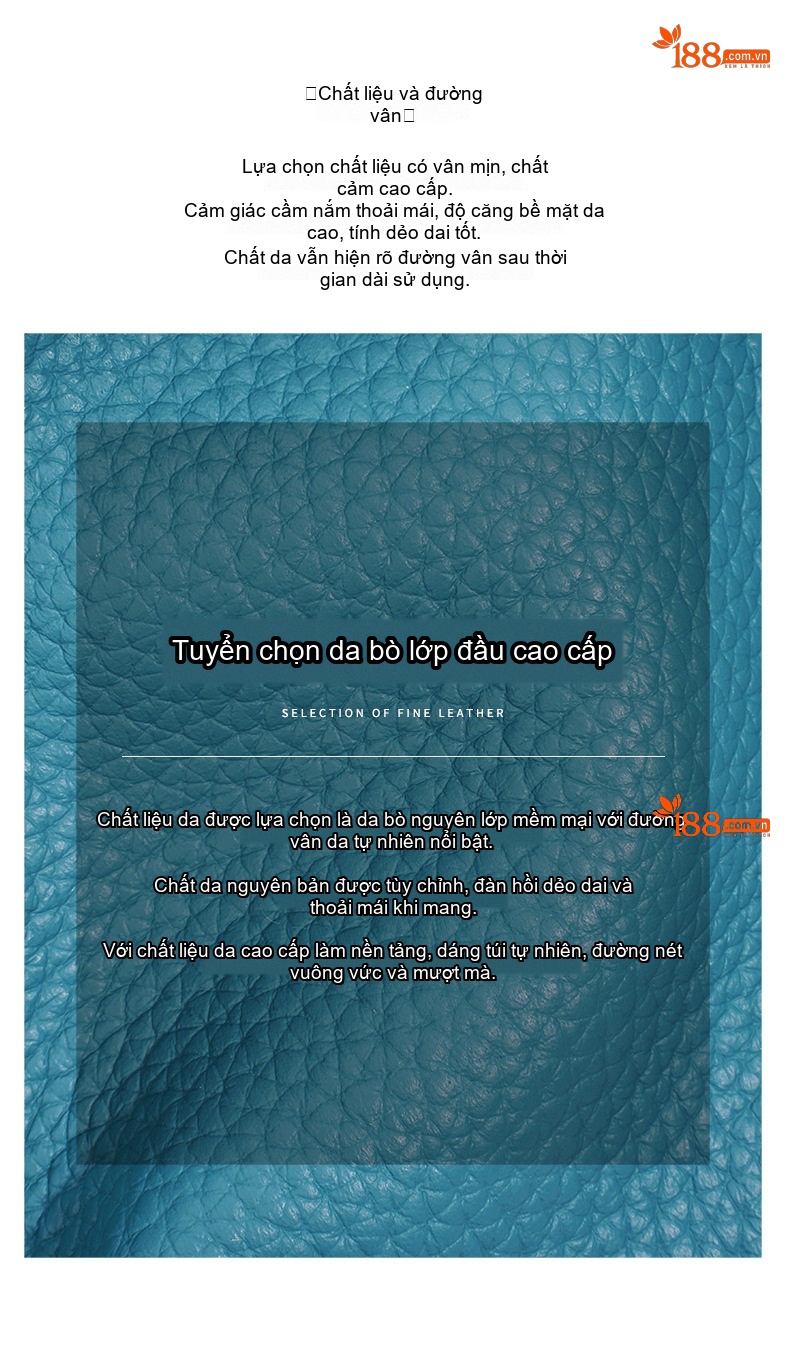 Túi Xách Nữ Da Thật Đeo Vai/Kẹp Nách/Đeo Chéo Hình Trăng Lưỡi Liềm Kèm Túi Đựng Tai Nghe Màu Xanh, Nâu, Vàng, Trắng... chi tiết 10