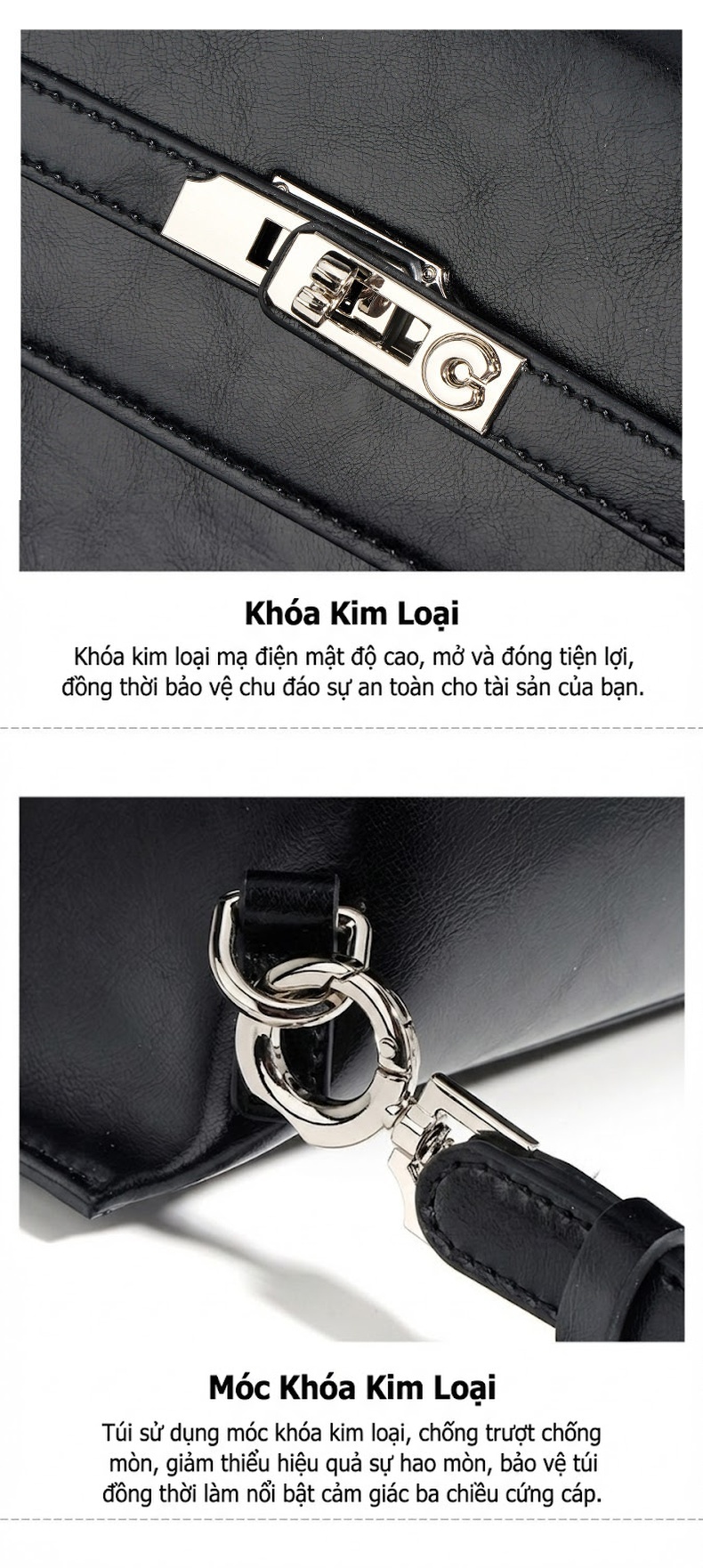 Túi Xách Nữ Da Thật Đeo Vai/Xách Tay/Đeo Chéo/Đeo Balo Đa Năng Sức Chứa Lớn Màu Đen, Nâu chi tiết 15
