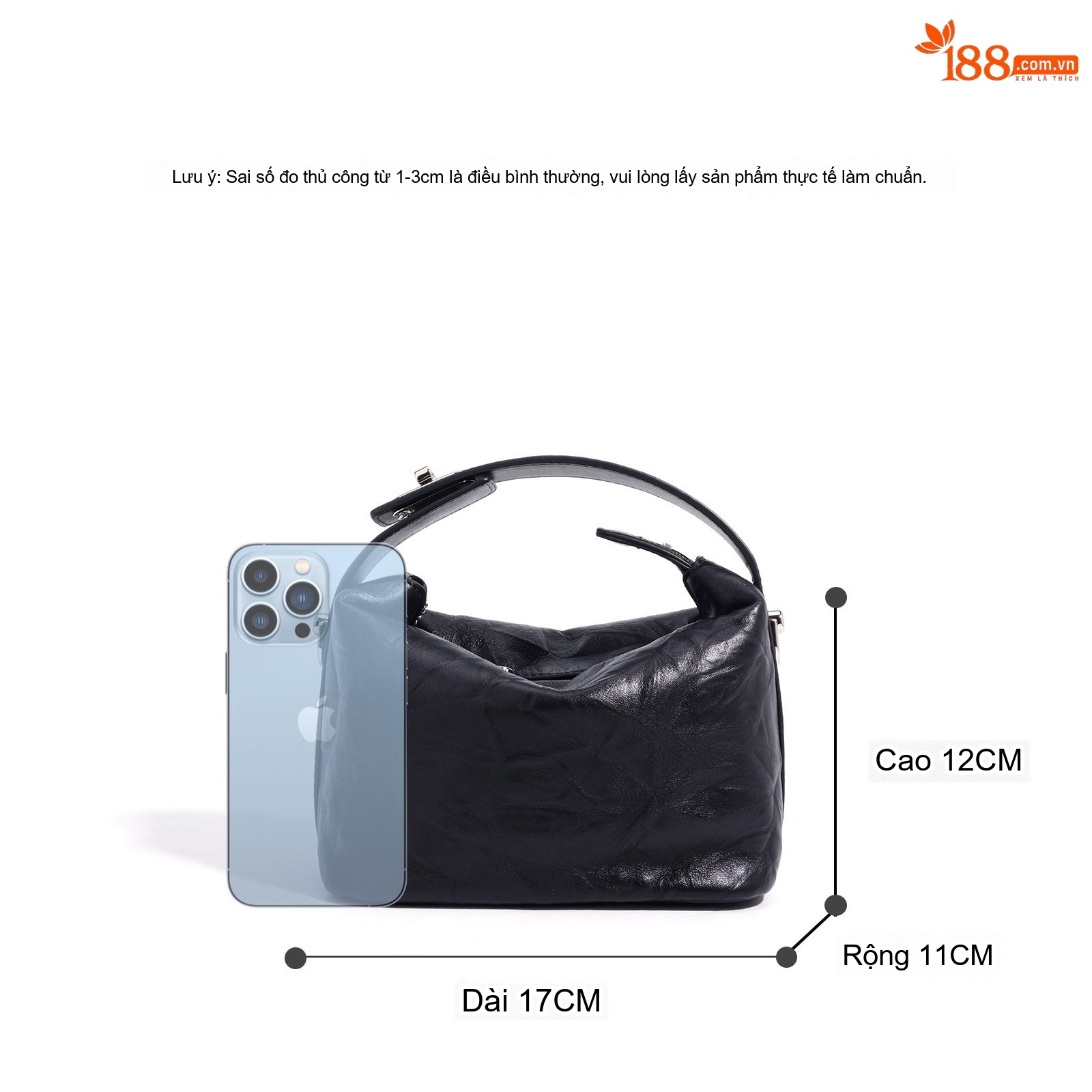 Túi Xách Nữ Da Thật Mini Handbag Đeo Vai/Kẹp Nách Phong Cách Retro Màu Đen, Trắng, Nâu