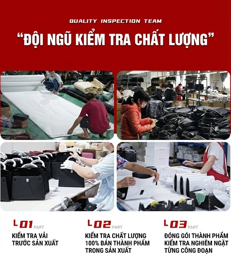Túi Xách Nữ Da Thật Pháp Baguette Đeo Chéo Phong Cách Tiểu Thư Màu Trắng, Đỏ, Đen, Nâu chi tiết 29