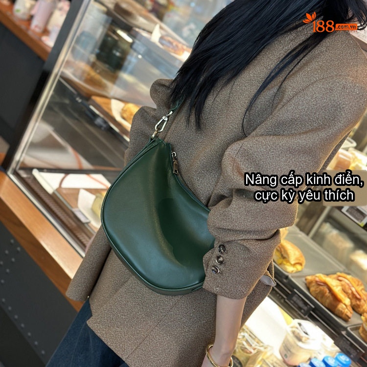 Túi Xách Nữ Da Thật Thiết Kế Yếm Ngựa Cao Cấp Màu Đen, Nâu, Đỏ Rượu, Xanh Lá... chi tiết 14