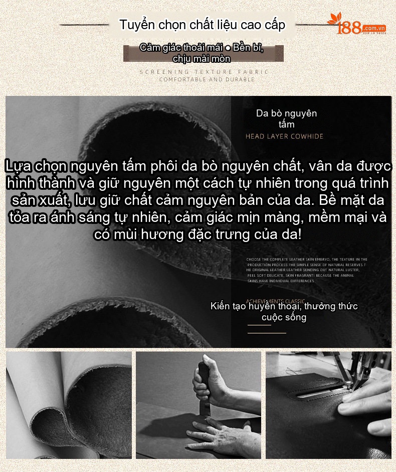 Túi Xách Nữ Da Thật Thủ Công Khắc Hoa Văn Cổ Điển Túi Đeo Vai Túi Xách Tay Màu Đen, Nâu Đỏ chi tiết 3