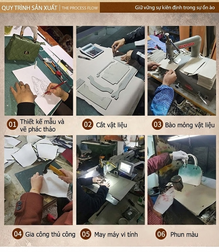 Túi Xách Nữ Da Thật Vintage Dập Nổi Thủ Công Đeo Vai, Xách Tay, Túi Bucket Màu Xanh Lá, Vàng, Nâu, Đen chi tiết 18