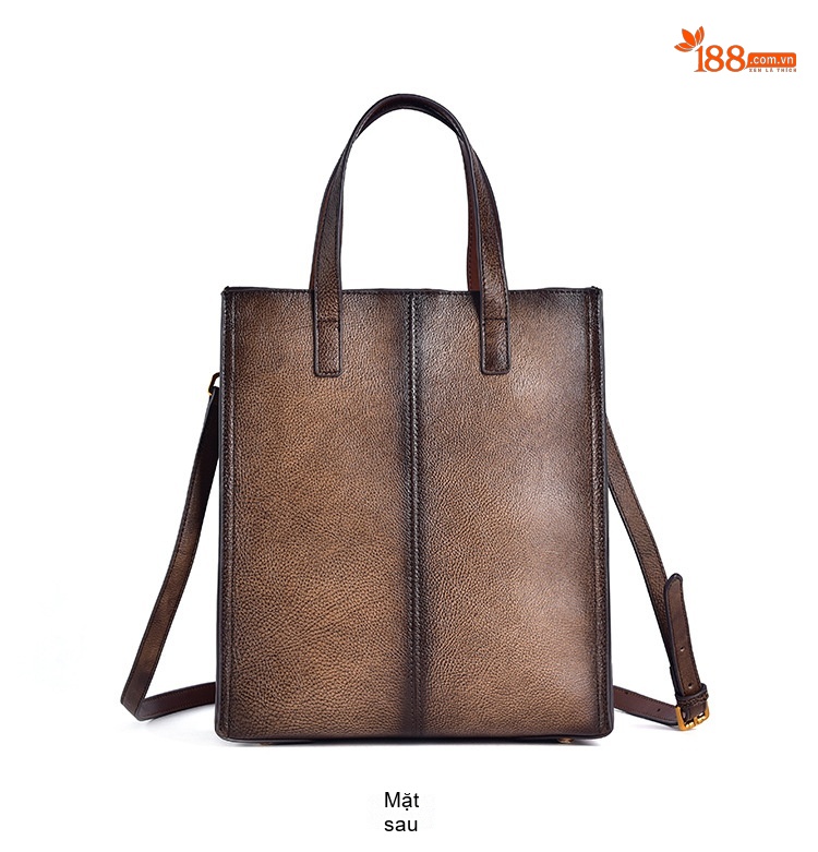 Túi Xách Nữ Da Thật Vintage Dập Nổi Thủ Công Đeo Vai, Xách Tay, Túi Bucket Màu Xanh Lá, Vàng, Nâu, Đen chi tiết 7