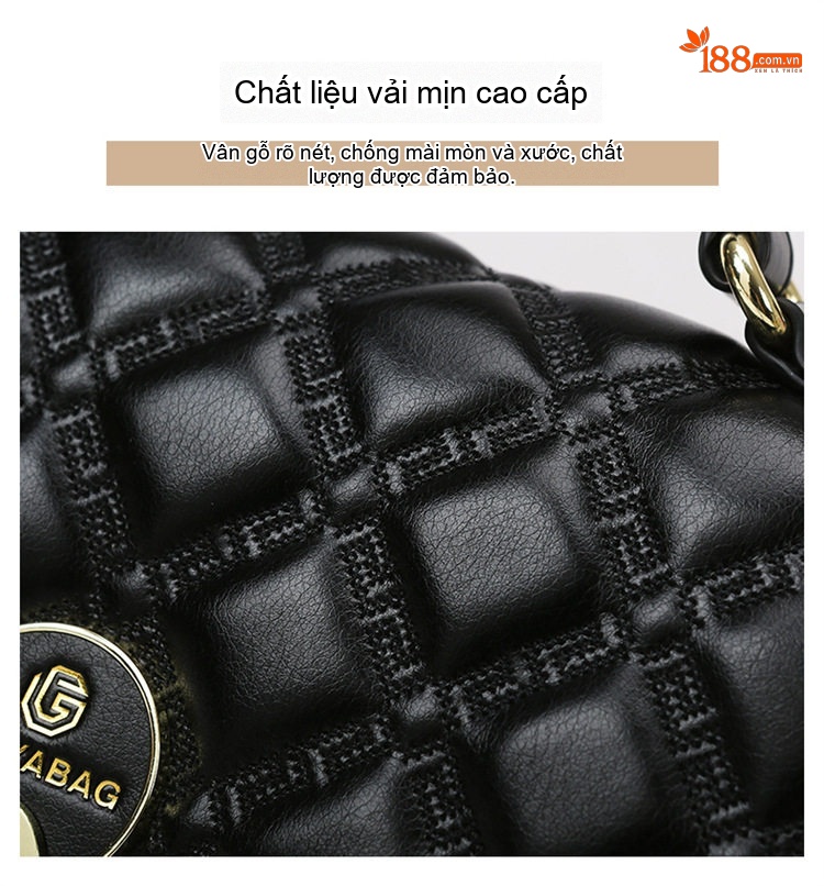 Túi Xách Nữ Da Trám Cỡ Lớn Đeo Vai Thời Trang Màu Đen, Nâu chi tiết 5