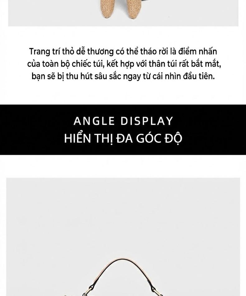 Túi Xách Nữ Dáng Xô Họa Tiết Cao Cấp Công Sở Đeo Vai, Đeo Chéo Màu Nâu chi tiết 11