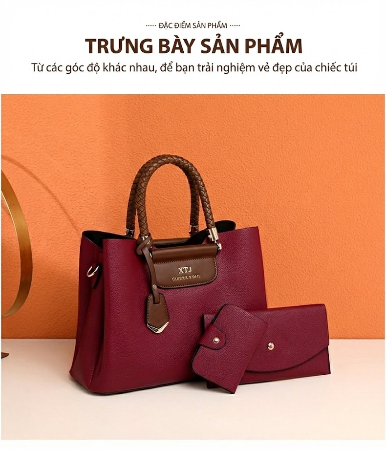 Túi Xách Nữ Đeo Chéo Da Mềm Sức Chứa Lớn Phong Cách Thời Trang Màu Nâu, Đỏ, Xám, Xanh... chi tiết 10