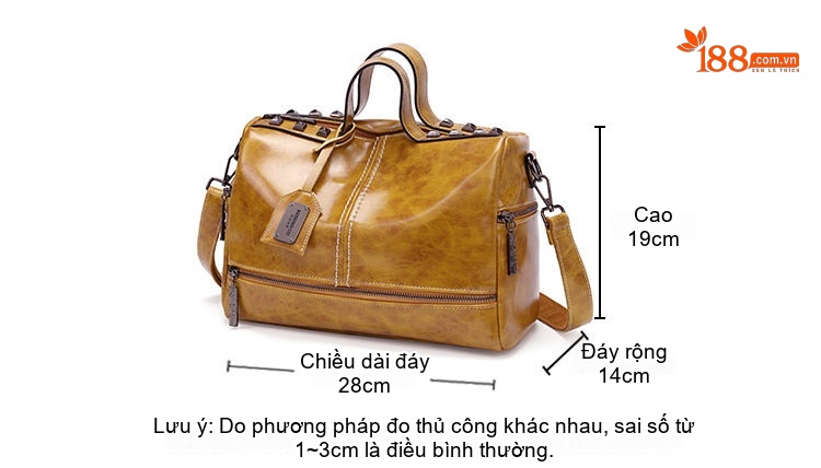 Túi Xách Nữ Đeo Vai/Đeo Chéo/Xách Tay Phong Cách Âu Mỹ Cổ Điển Da Bóng Sức Chứa Lớn Màu Vàng chi tiết 21