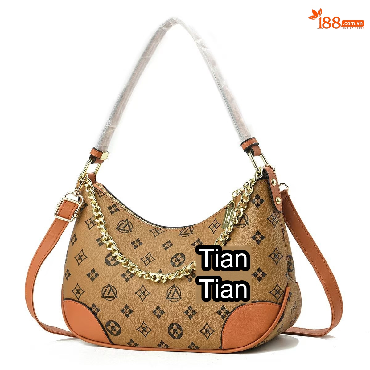 Túi Xách Nữ Đeo Vai/Kẹp Nách Da Bóng Thời Trang Màu Nâu chi tiết 6
