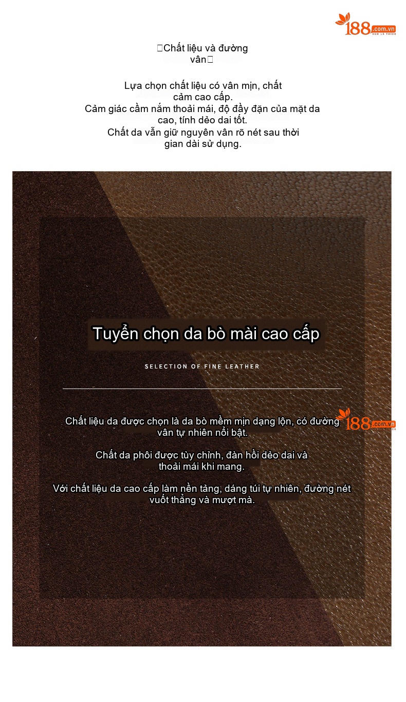 Túi Xách Nữ Đeo Vai/Kẹp Nách Da Mờ Thiết Kế Pháp Màu Nâu, Xanh Dương, Đỏ chi tiết 12