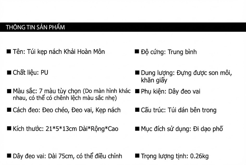 Túi Xách Nữ Đeo Vai/Kẹp Nách/Đeo Chéo Da Bóng Kiểu Pháp Màu Đen, Hồng, Nâu, Trắng... chi tiết 8