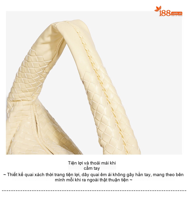 Túi Xách Nữ Đeo Vai/Kẹp Nách/Xách Tay Đan Lưới Sức Chứa Lớn Phong Cách Âu Mỹ Màu Hồng, Xanh Olive, Trắng, Nâu... chi tiết 9