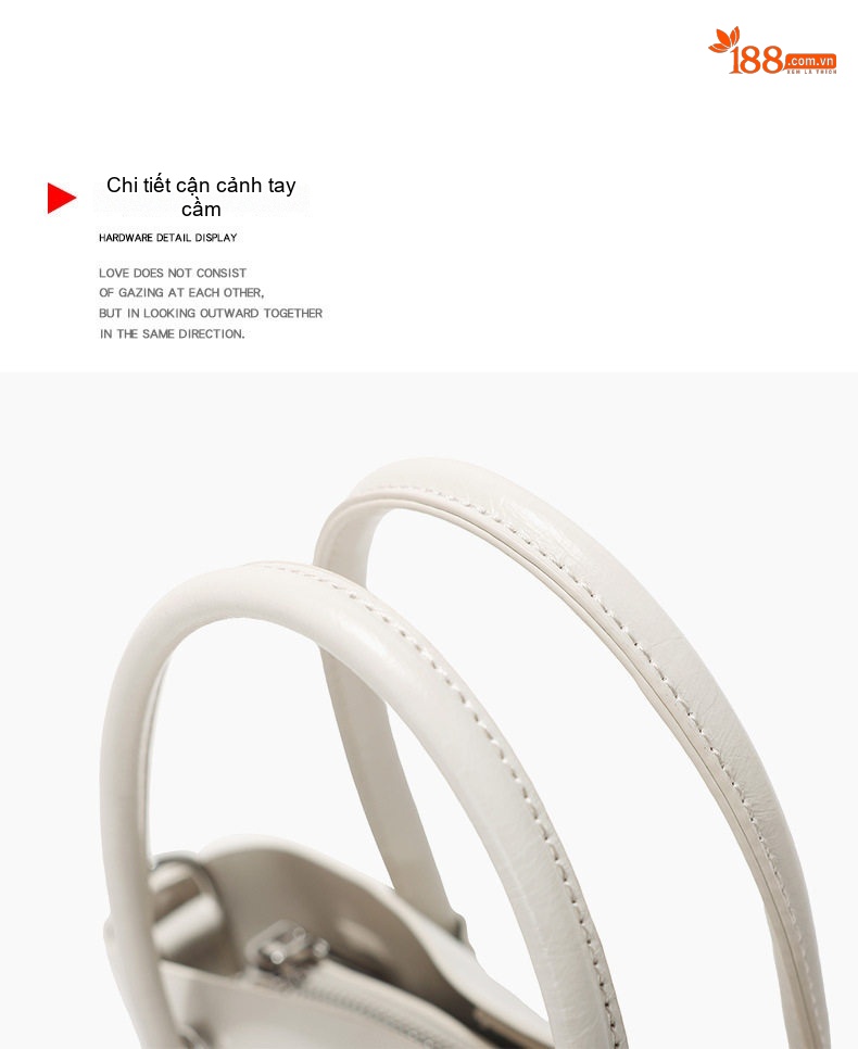 Túi Xách Nữ Đeo Vai Mini Kiểu Basket Da Bóng Thời Trang Màu Trắng Kem, Xanh Mint chi tiết 14