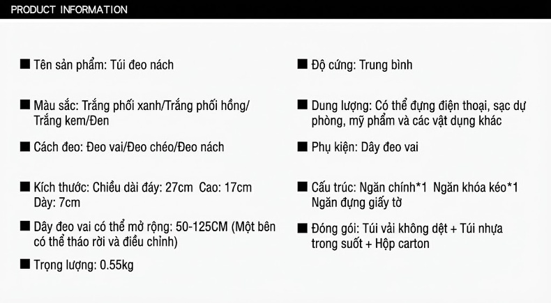 Túi Xách Nữ Dự Tiệc Da Bóng Đeo Vai/Cầm Tay Kiểu Phong Bì Thanh Lịch Màu Trắng, Hồng, Xanh Lá, Đen... chi tiết 3