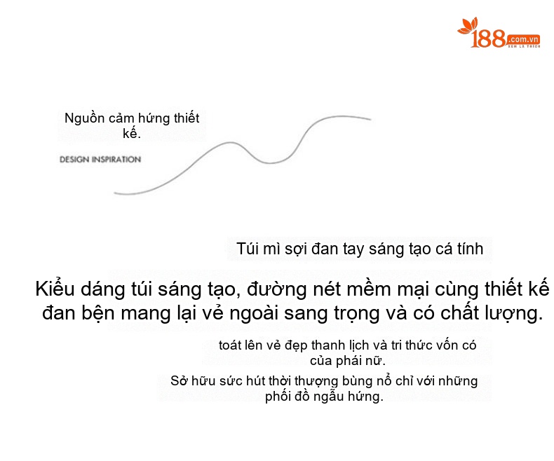 Túi Xách Nữ Handmade Tre Đan Hình Bán Nguyệt Độc Đáo Màu Xanh, Nâu, Đỏ chi tiết 2