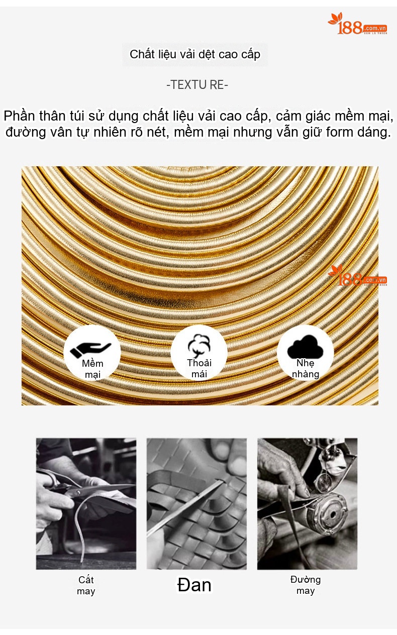 Túi Xách Nữ Handmade Tre Đan Hình Bán Nguyệt Độc Đáo Màu Xanh, Nâu, Đỏ chi tiết 3