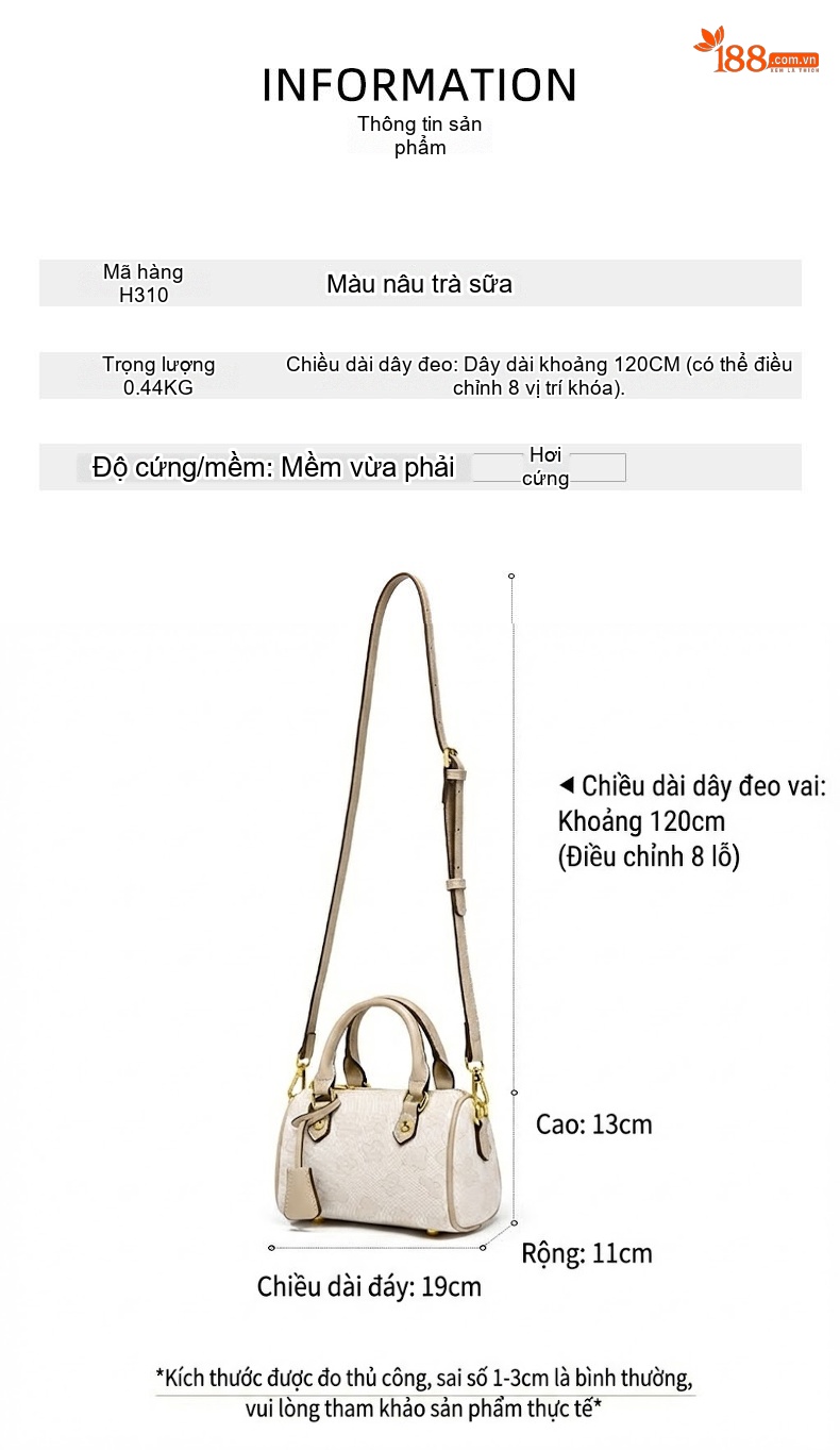 Túi Xách Nữ Hình Trụ Mini Đeo Vai, Xách Tay Thời Trang chi tiết 2
