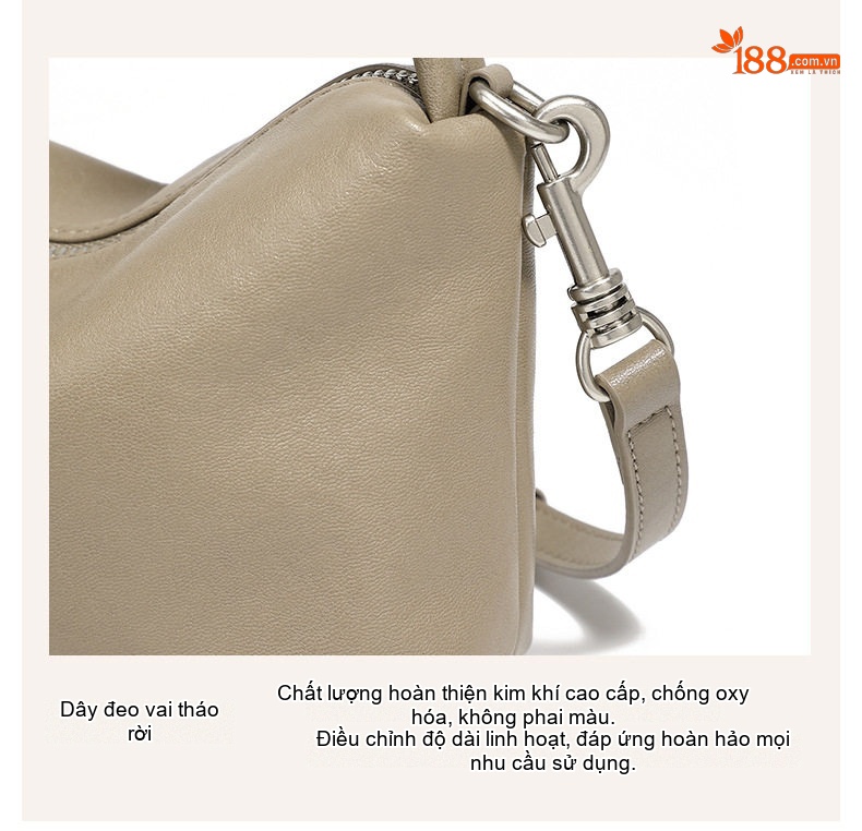 Túi Xách Nữ Mini Da Bóng Quai Xách Tay Đeo Chéo Phong Cách Retro Màu Đen, Nâu, Xám, Be... chi tiết 12