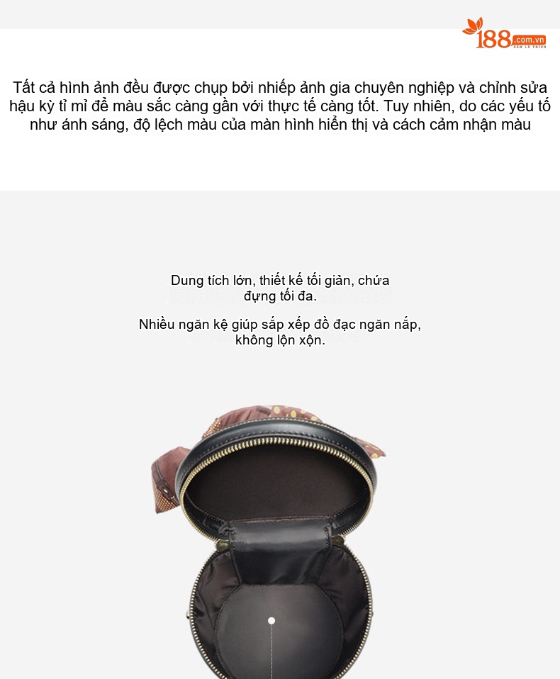 Túi Xách Nữ Mini Dáng Trống Xách Tay/Đeo Chéo Thời Trang chi tiết 4