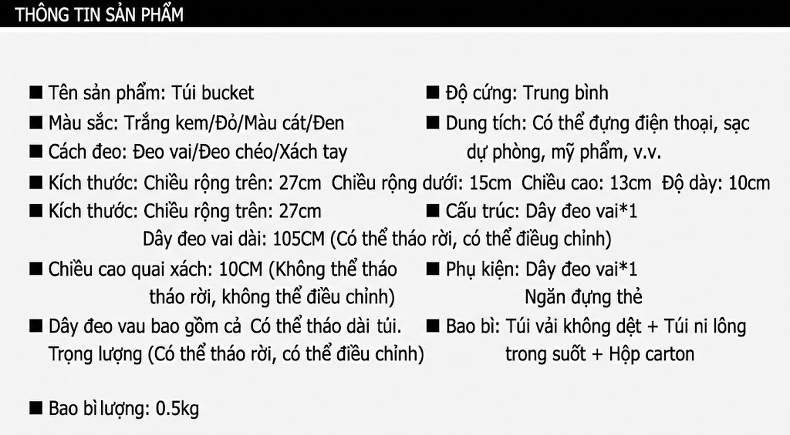 Túi Xách Nữ Mini Thiết Kế Độc Đáo Dáng Giỏ Xách Da Bóng Xách Tay Đeo Vai Màu Đen, Trắng, Nâu, Đỏ chi tiết 4