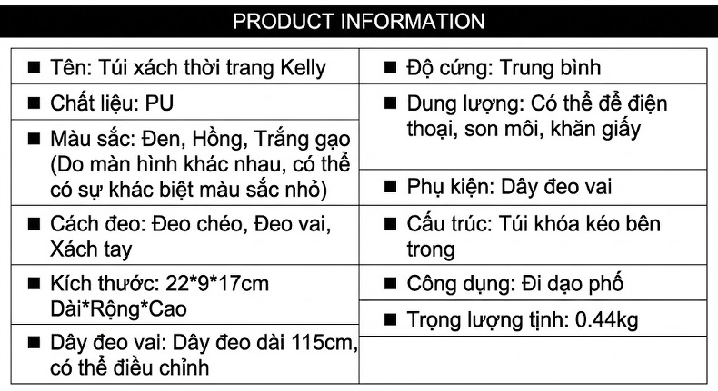 Túi Xách Nữ Quai Xách Cánh Én Da Bóng Đeo Vai, Đeo Chéo Màu Đen, Nâu, Be chi tiết 16