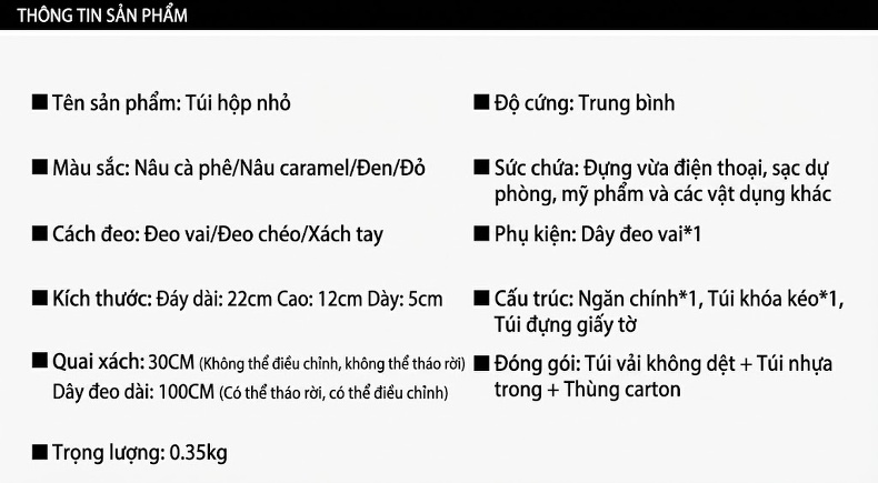 Túi Xách Nữ Quai Xách Tay Đeo Vai Da Bóng Phong Cách Tiểu Thư Màu Đỏ, Nâu, Đen chi tiết 4
